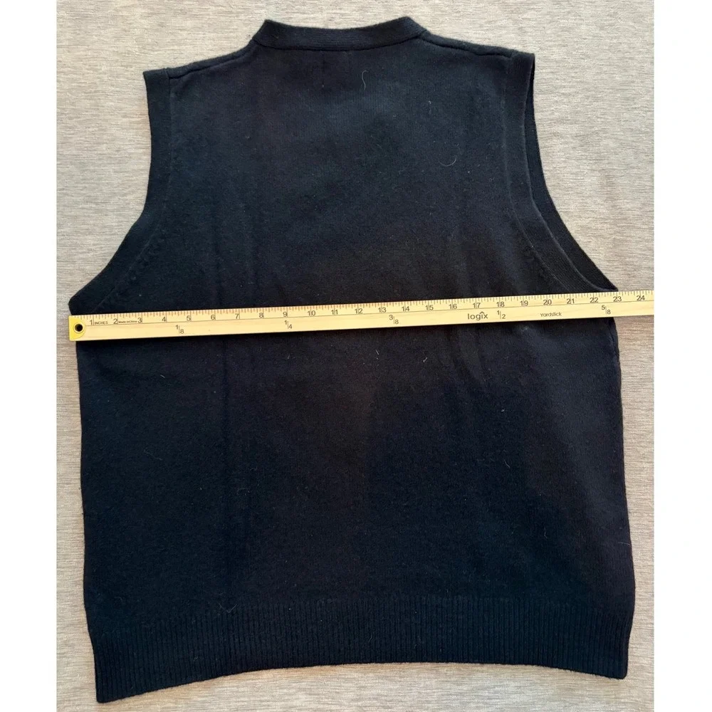 GAP Mens 100% Lambswool Sweater Vest Black